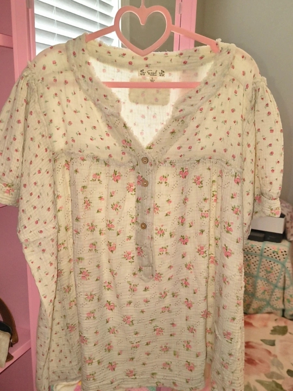 Easel Babydoll Boho Chic CottonDainty Flowers